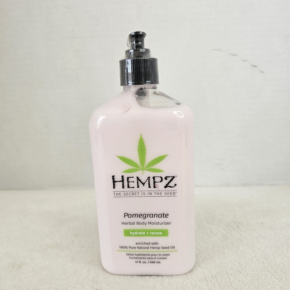 HEMPZ POMEGRANATE HERBAL BODY MOISTURIZER LOTION, Cruelty Free, 17 fl oz/500 mL
